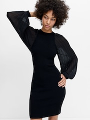 French Connection Black Krista Organza Ruffle Dress - Image 1 of 6