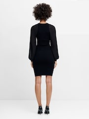French Connection Black Krista Organza Ruffle Dress - Image 5 of 6