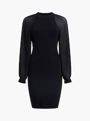 French Connection Black Krista Organza Ruffle Dress - Image 6 of 6