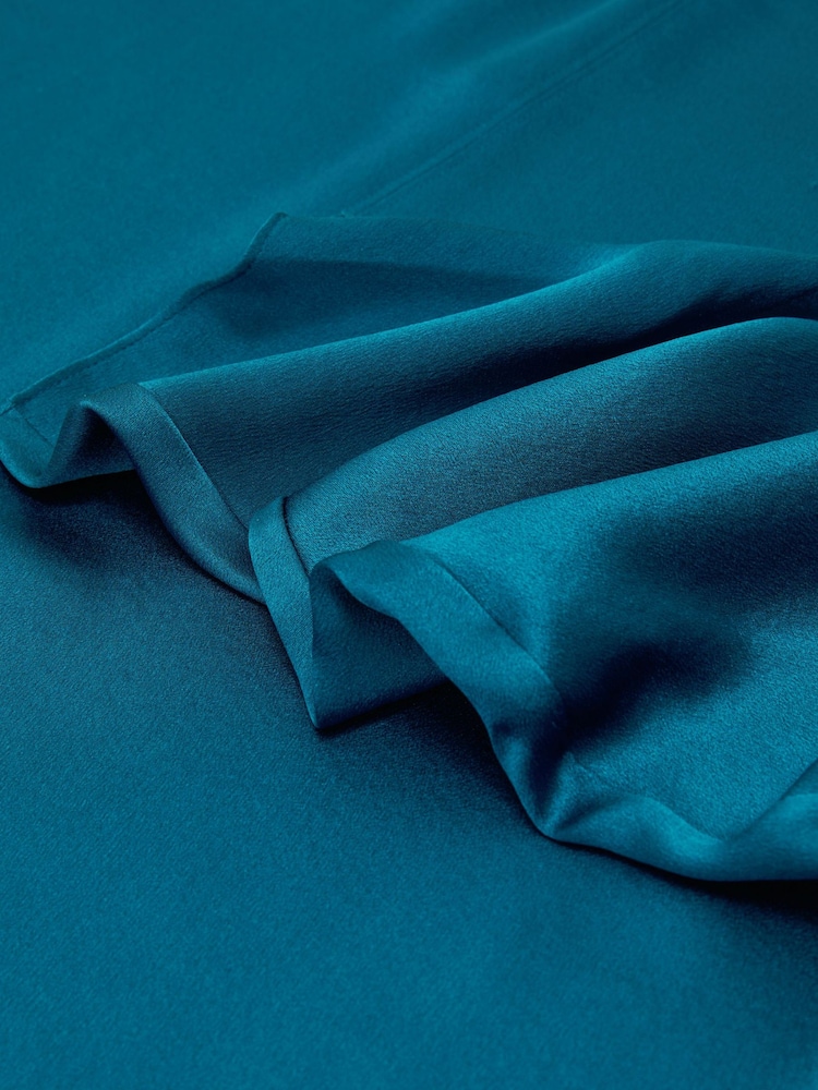 Reiss Cobalt Blue Meena Silk High-Neck Blouse - Image 7 of 7