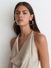Reiss Dia Jacquard Draped Sleeveless Top - Image 4 sur 8