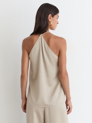 Reiss Dia Jacquard Draped Sleeveless Top - Image 7 sur 8