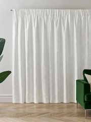 Jasper Conran London White Pencil Pleat Blackout Wiggle Embroidered Curtain - Image 3 of 4
