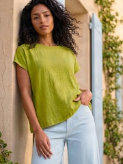 Roman Green Buttoned Back Shell Top - Image 1 of 4