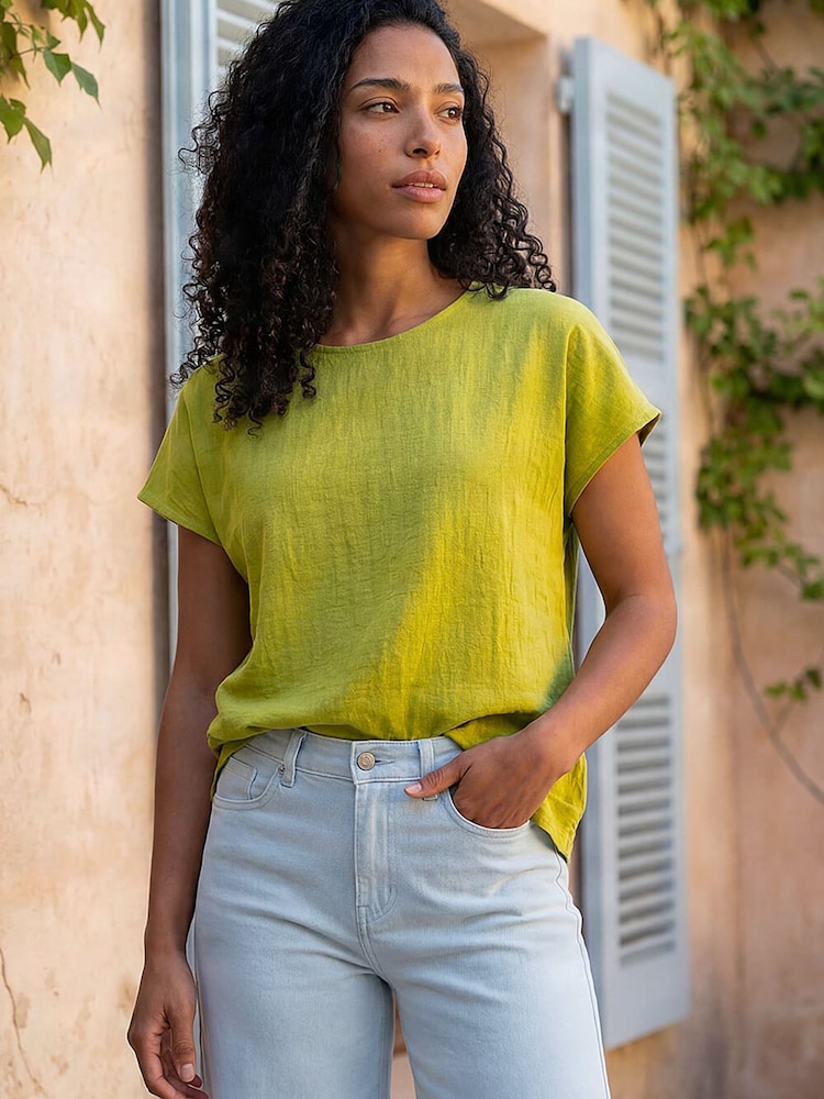 Roman Green Buttoned Back Shell Top - Image 2 of 4