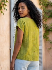 Roman Green Buttoned Back Shell Top - Image 3 of 4