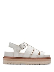 Clarks White Leather Orianna Twist Sandals - Image 1 of 6