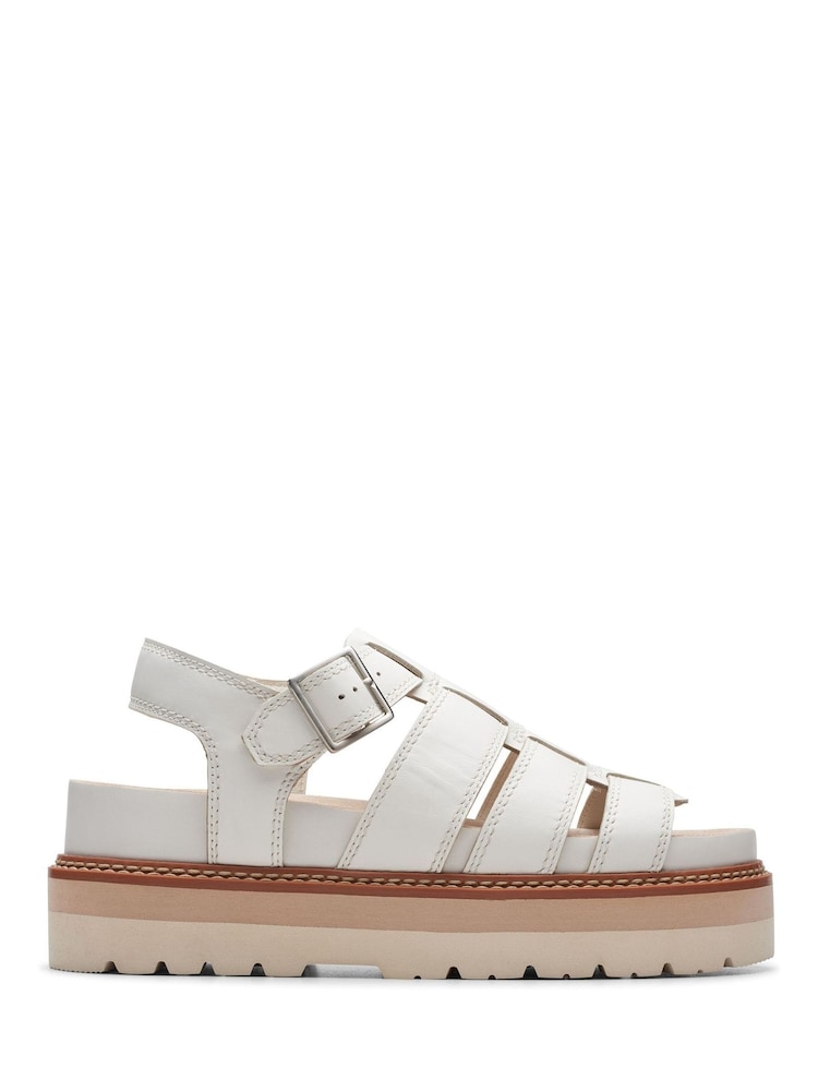 Clarks White Leather Orianna Twist Sandals - Image 1 of 6