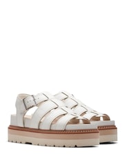 Clarks White Leather Orianna Twist Sandals - Image 3 of 6