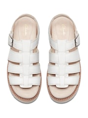Clarks White Leather Orianna Twist Sandals - Image 4 of 6