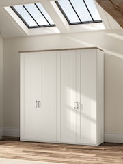Wiemann White Truro 4 Door Wood Semi Fitted Wardrobe - Image 1 of 3