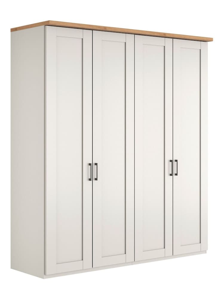 Wiemann White Truro 4 Door Wood Semi Fitted Wardrobe - Image 2 of 3