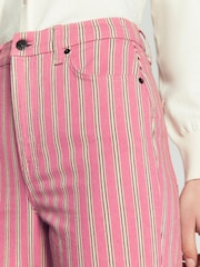 Boden Pink Stripe High Rise Column Leg Jeans - Image 2 of 6