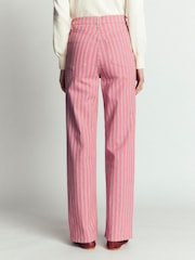 Boden Pink Stripe High Rise Column Leg Jeans - Image 3 of 6