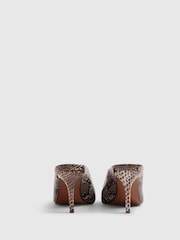 River Island Pink Olivia Attwood Snake Print Heeled Court Shoes - Image 3 of 5