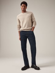 Indigo modra sprana - Enotni - Klasične elastične kavbojke Straight Fit - Slika 2 iz 10