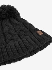 Black Knitted Cable Pom Hat (1-16yrs) - Image 2 of 2
