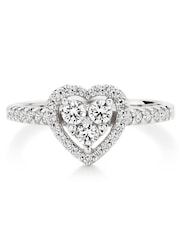 Beaverbrooks 9ct Diamond Heart Ring - Image 1 of 5