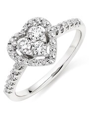 Beaverbrooks 9ct Diamond Heart Ring - Image 2 of 5