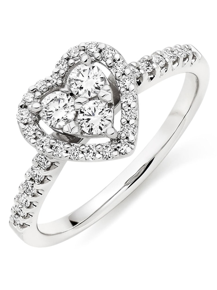 Beaverbrooks 9ct Diamond Heart Ring - Image 2 of 5