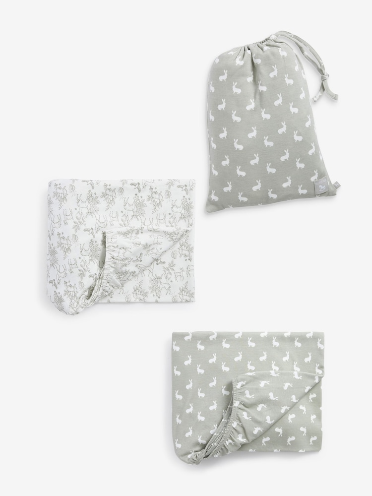 The Little Tailor 2 набор 100% Хлопковый младенец Fitted Jersey Cot Sheets - Image 1 of 8