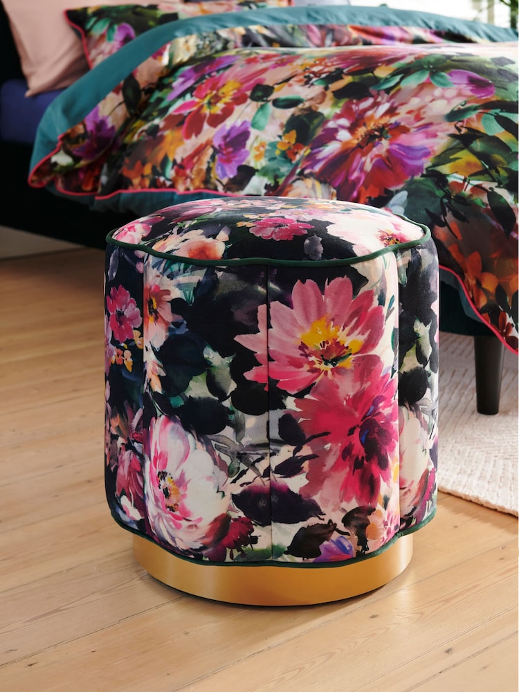 Clarke & Clarke Tahiti Fuchsia Pink Viola Stool - Image 1 of 4