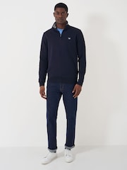 天藍 - Crew Clothing Classic Quarter Zip Sweatshirt - 圖片 3，共 6
