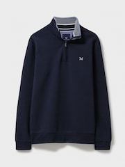 天藍 - Crew Clothing Classic Quarter Zip Sweatshirt - 圖片 5，共 6