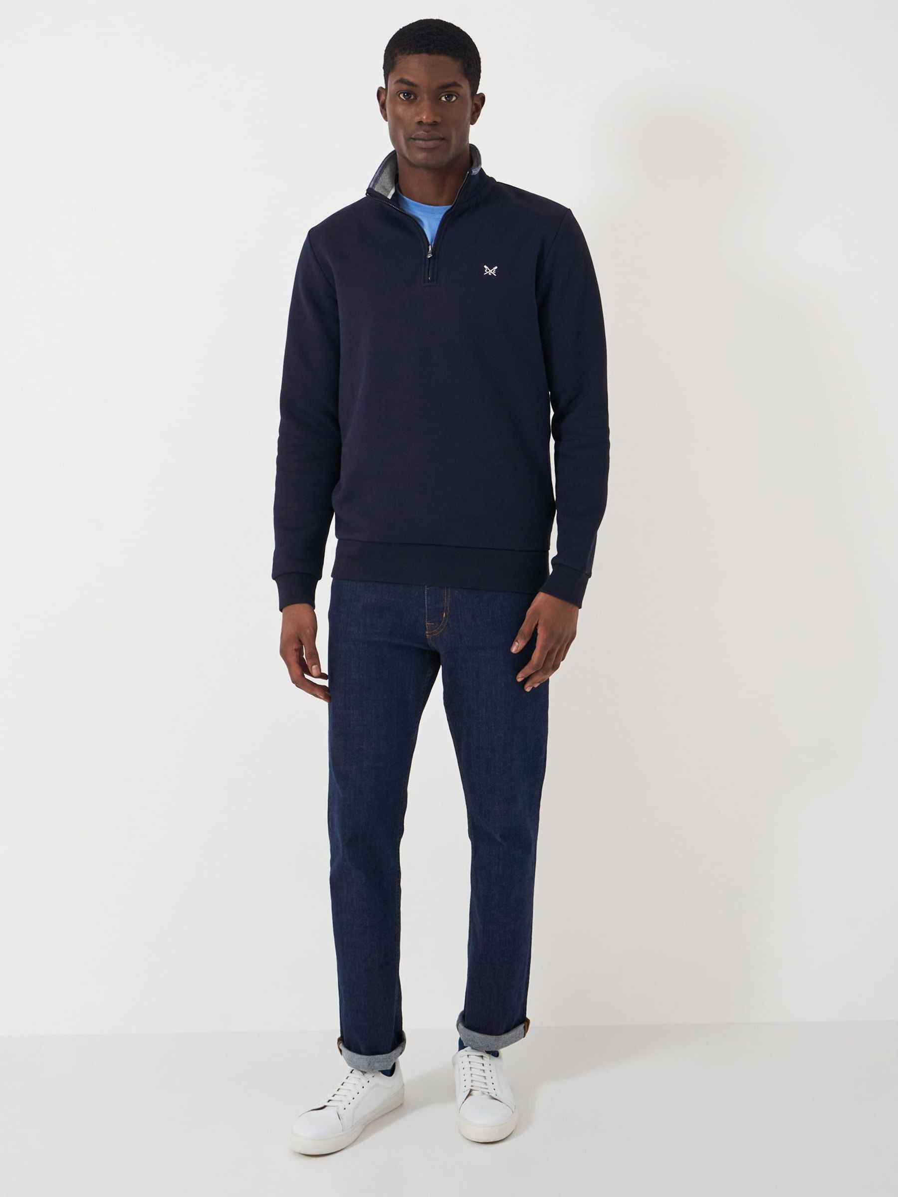 Buy Crew Clothing Blue Sky Classic Quarter Zip 100 Cotton Sweatshirt from Next Luxembourg
