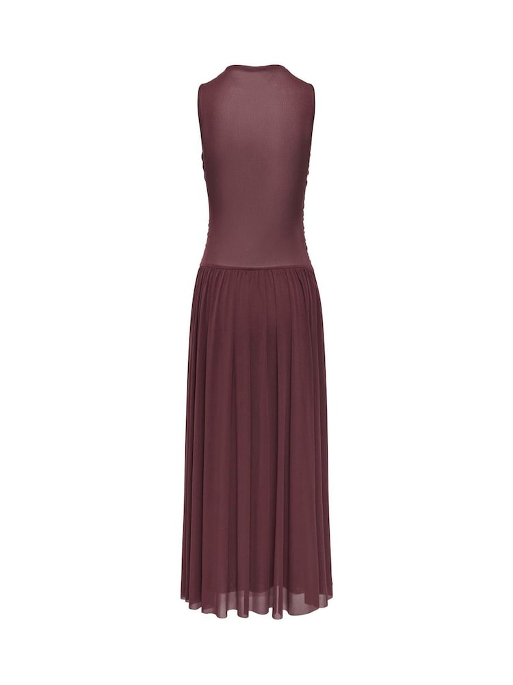 JDY Red Ruched Sleeveless Maxi Dress With Drop-Waist - Image 7 of 7 JDY Red Ruched Sleeveless Maxi Dress With Drop-Waist - Image 7 of 7