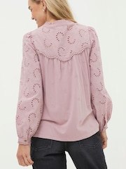 FatFace Pink Kerry Broderie Top - Image 3 of 5