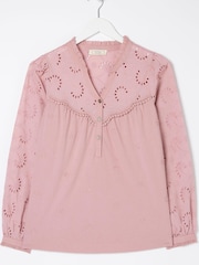 FatFace Pink Kerry Broderie Top - Image 5 of 5