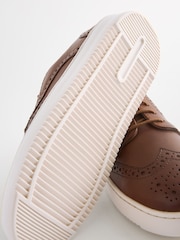 Tan Brown Wide Fit (G) Leather Lace Up Brogue Shoes - Image 4 of 5