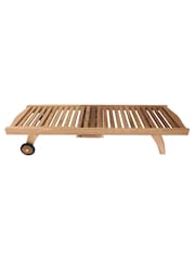 Charles Bentley Natural Premium Teak Garden Sun Lounger - Image 3 of 3