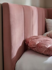 Soft Velvet Blush Kids Marlow Drawer Upholstered Frame - Image 4 of 13
