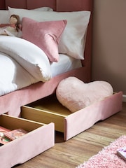 Soft Velvet Blush Kids Marlow Drawer Upholstered Frame - Image 5 of 13
