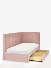 Soft Velvet Blush Kids Marlow Drawer Upholstered Frame - Image 9 of 13