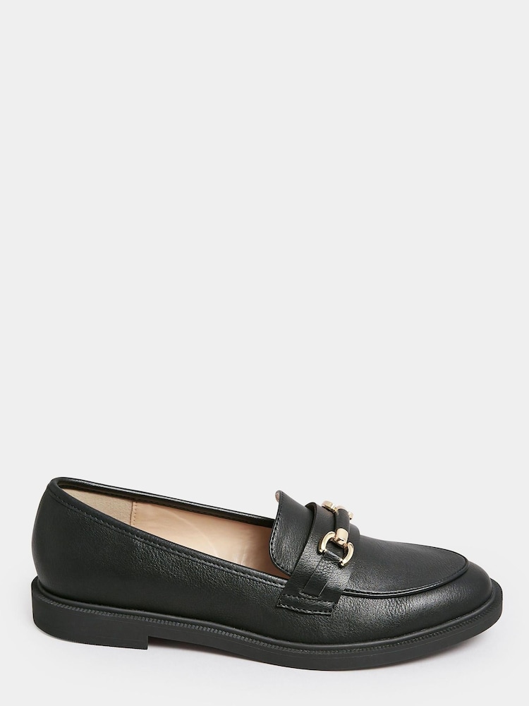 Yours Curve Black Wide Fit Wide Fit PU Snaffle Loafer - Image 2 of 5