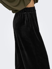 JDY Velvet Wide Leg Trousers with Lace Trim - Image 3 de 7