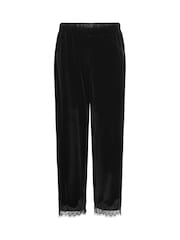JDY Velvet Wide Leg Trousers with Lace Trim - Image 6 de 7