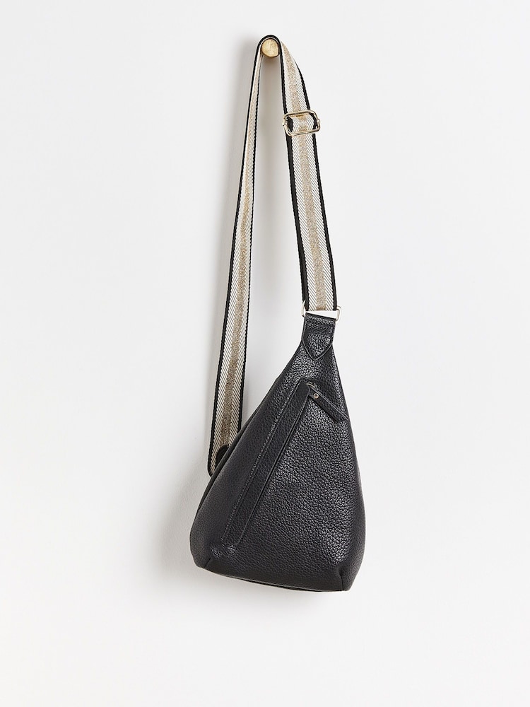 Oliver Bonas Black Crossbody Brooke Belt Bag - Image 2 of 7