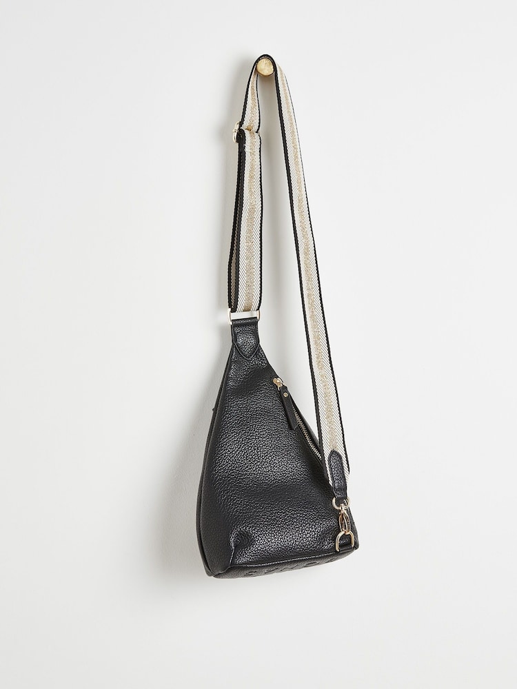 Oliver Bonas Black Crossbody Brooke Belt Bag - Image 3 of 7