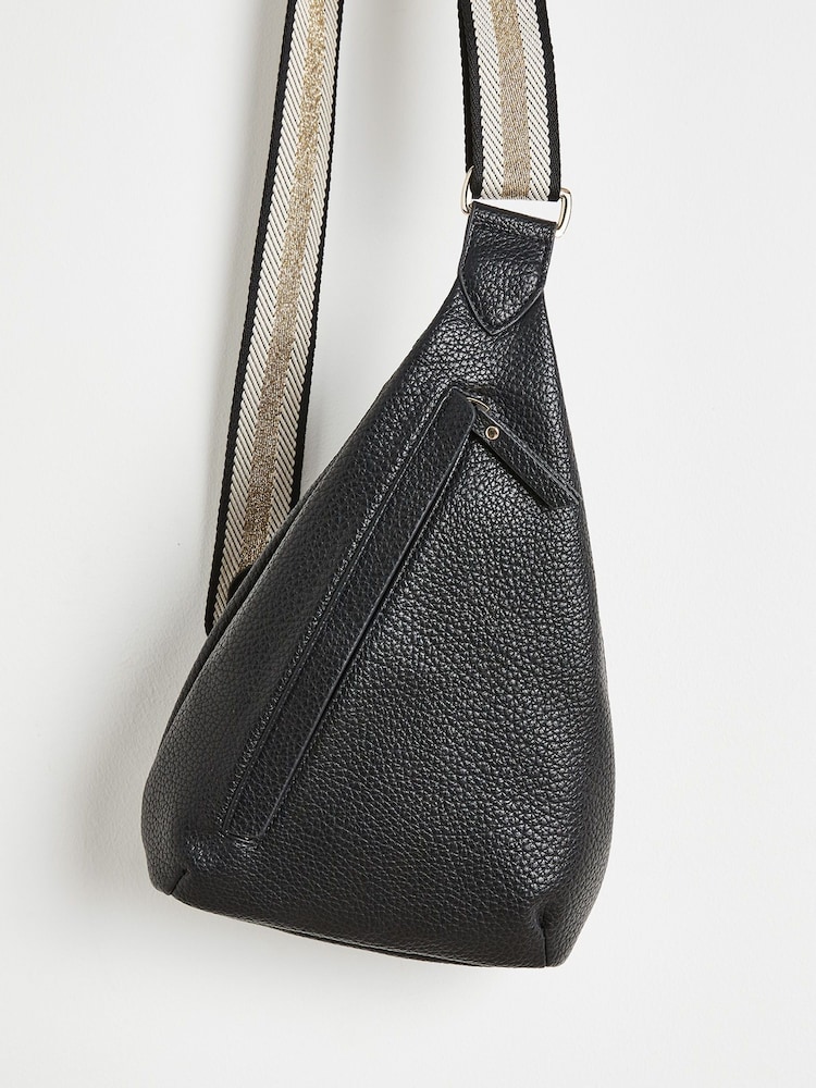Oliver Bonas Black Crossbody Brooke Belt Bag - Image 5 of 7