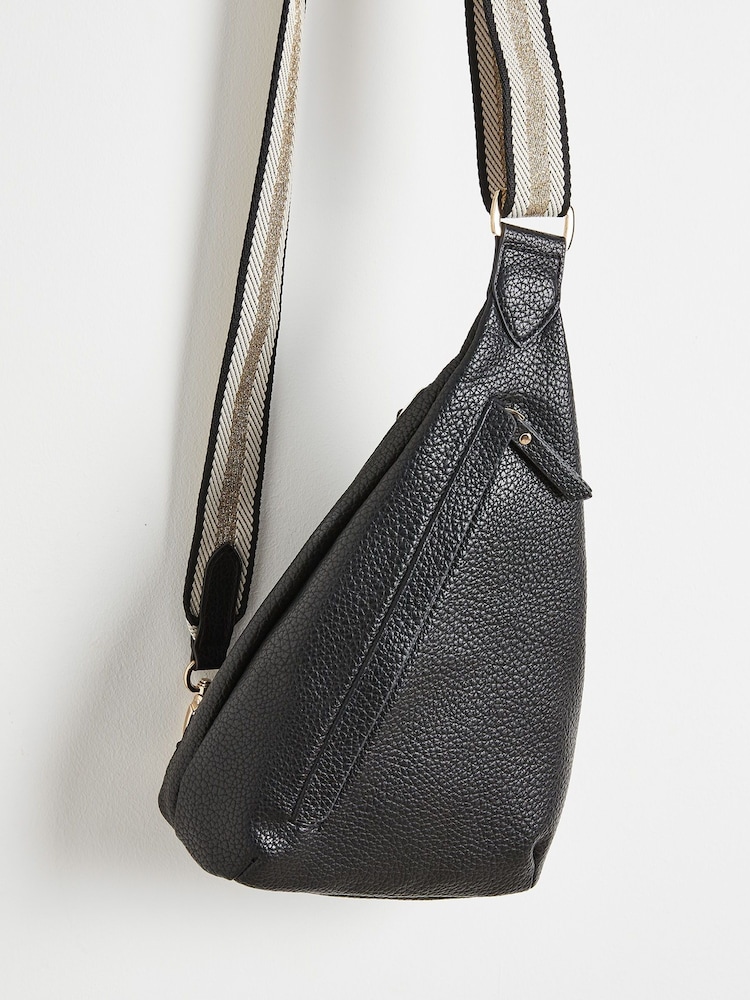 Oliver Bonas Black Crossbody Brooke Belt Bag - Image 6 of 7