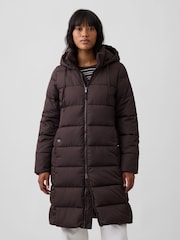 Braun - Gap Relaxed Midi Puffer Coat - Bild 1 von 4