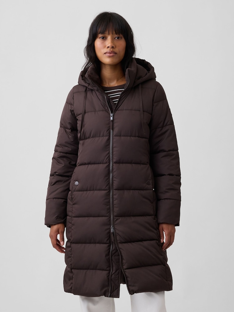Braun - Gap Relaxed Midi Puffer Coat - Bild 1 von 4