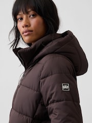 Braun - Gap Relaxed Midi Puffer Coat - Bild 3 von 4