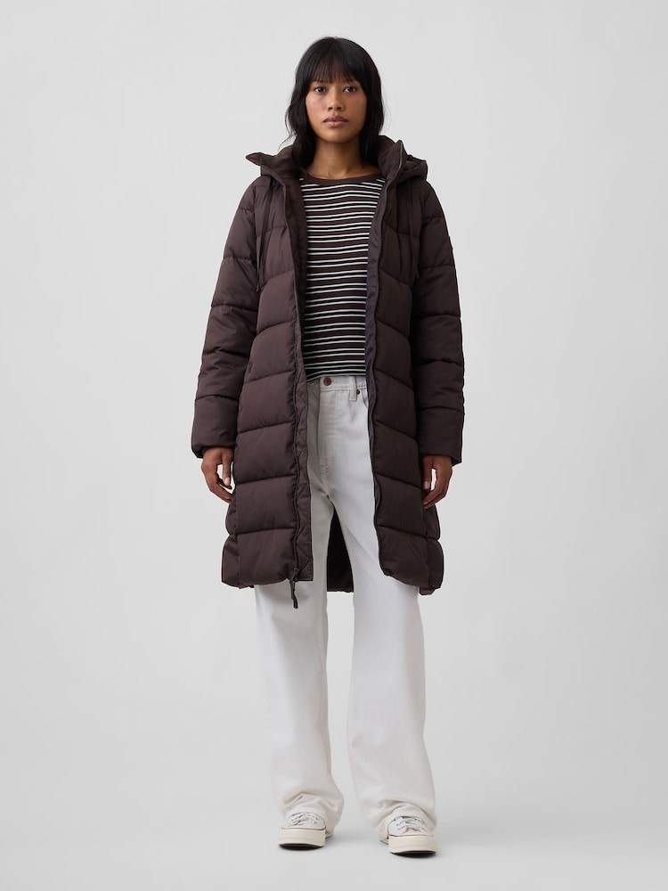 Braun - Gap Relaxed Midi Puffer Coat - Bild 4 von 4
