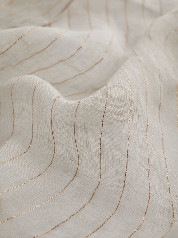 Ecru With Gold Sparkle Linen Kimono Cover-Up - Image 7 of 7