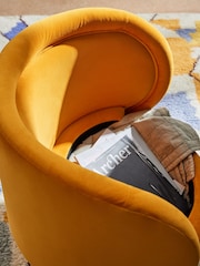 MADE.COM Honey Yellow Velvet Eva Accent - Image 2 of 4